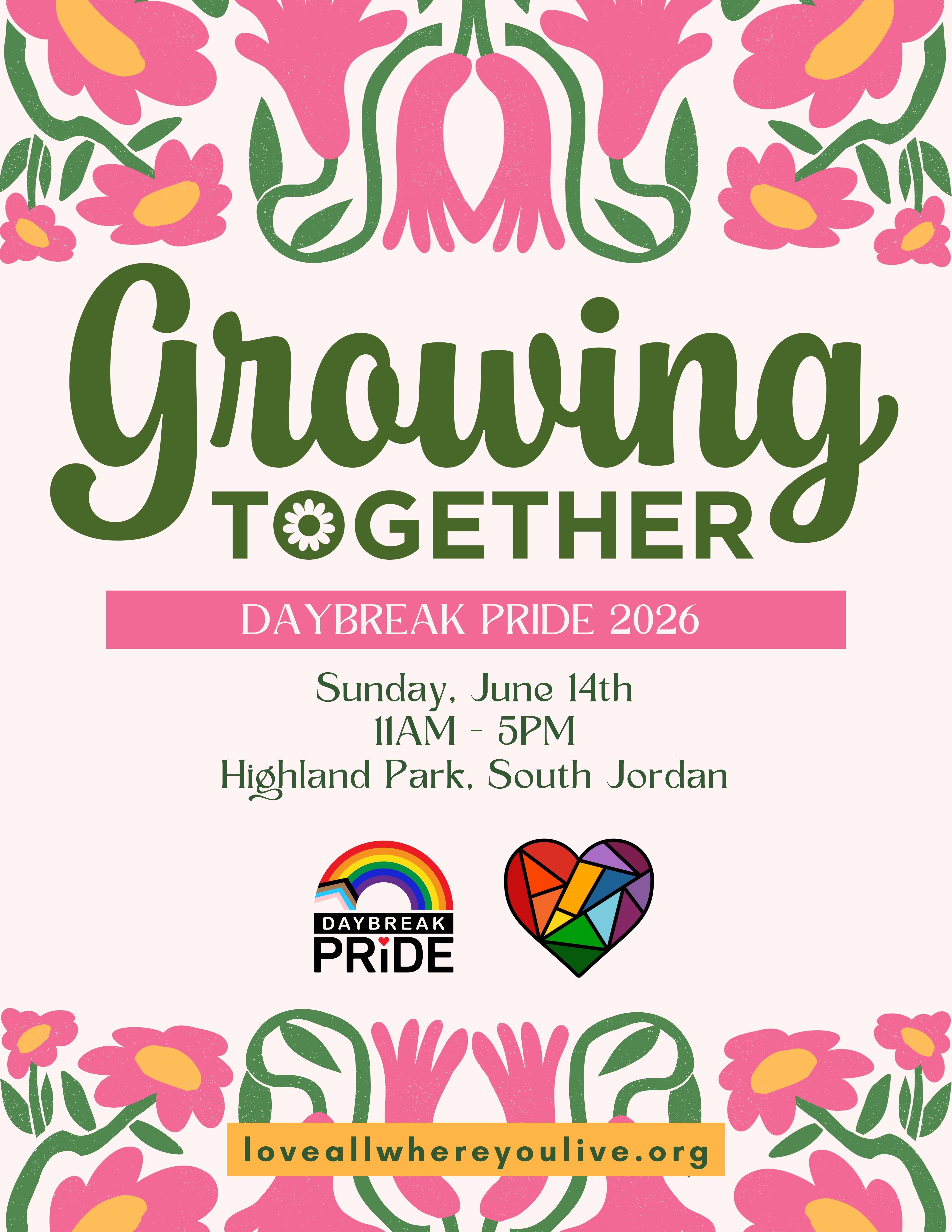 Growing Together (Daybreak Pride 2026) Main Flyer 8.5 X 11